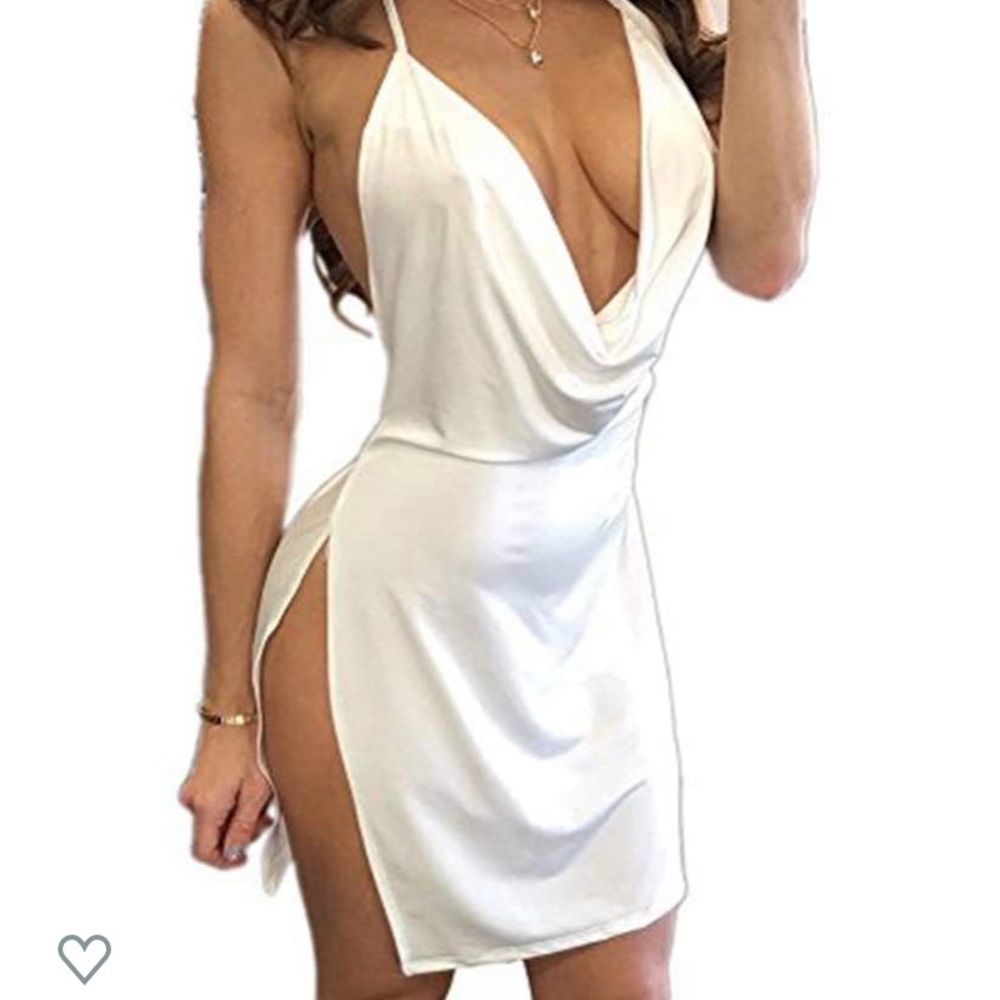 Deep V Halter Dress
